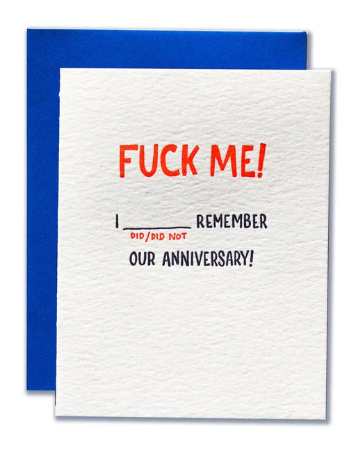 Fuck Me Remember Our Anniversary Card