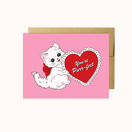 Youre Purrfect Kitty Valentines Card