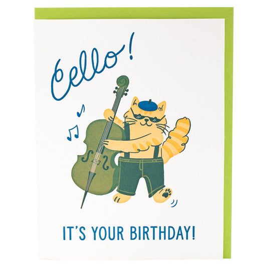 Cello Cat Its Your Birthday Card
