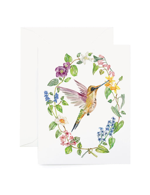 Botanic Hummingbird Blank Card