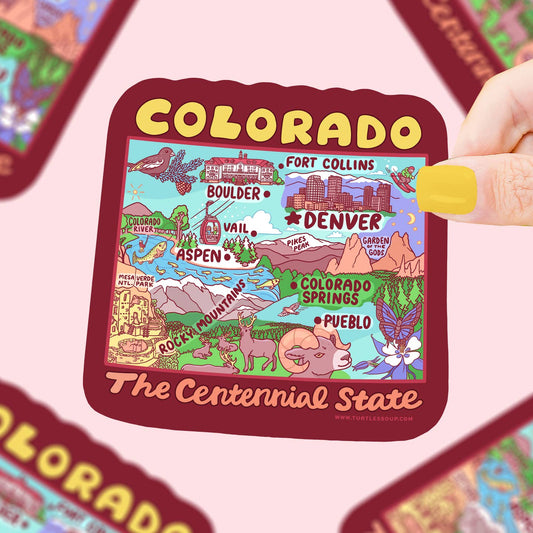 Colorado State Map Vinyl Sticker