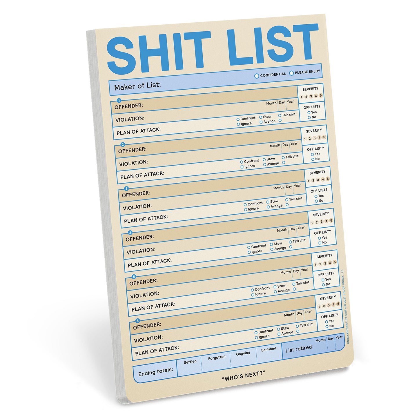 Shit List Notepad