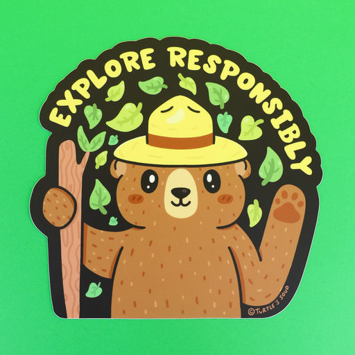 Explore Responsibly Bear Bumper Sticker