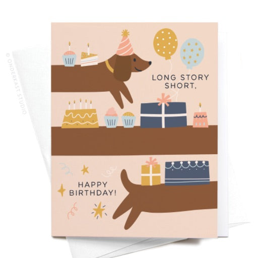 Long Story Short Weiner Dog Birthday Card