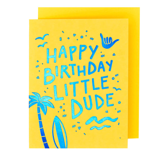Little Dude Surf Happy Birthday Card
