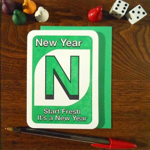 New Year Uno Start Fresh Card