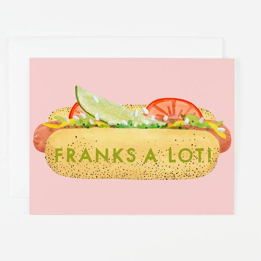 Franks a Lot Hotdog Card