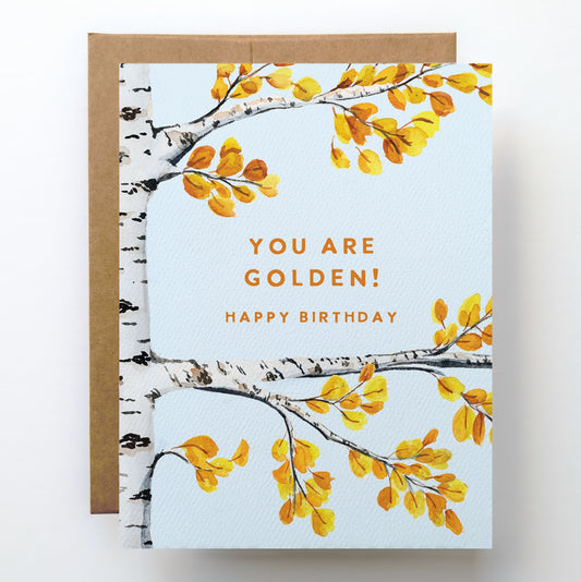 You Are Golden Birthday Trees Card