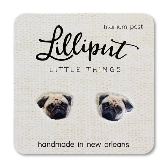 Pug Dog Earrings