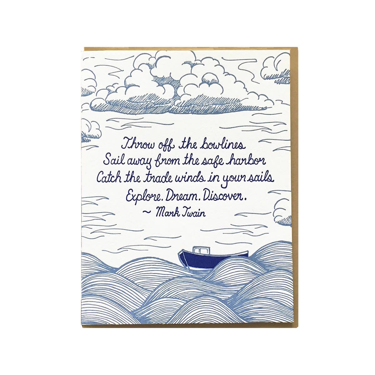 Throw Off Sail Away Mark Twain Quote Card