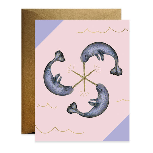 Narwhal Circle Blank Card