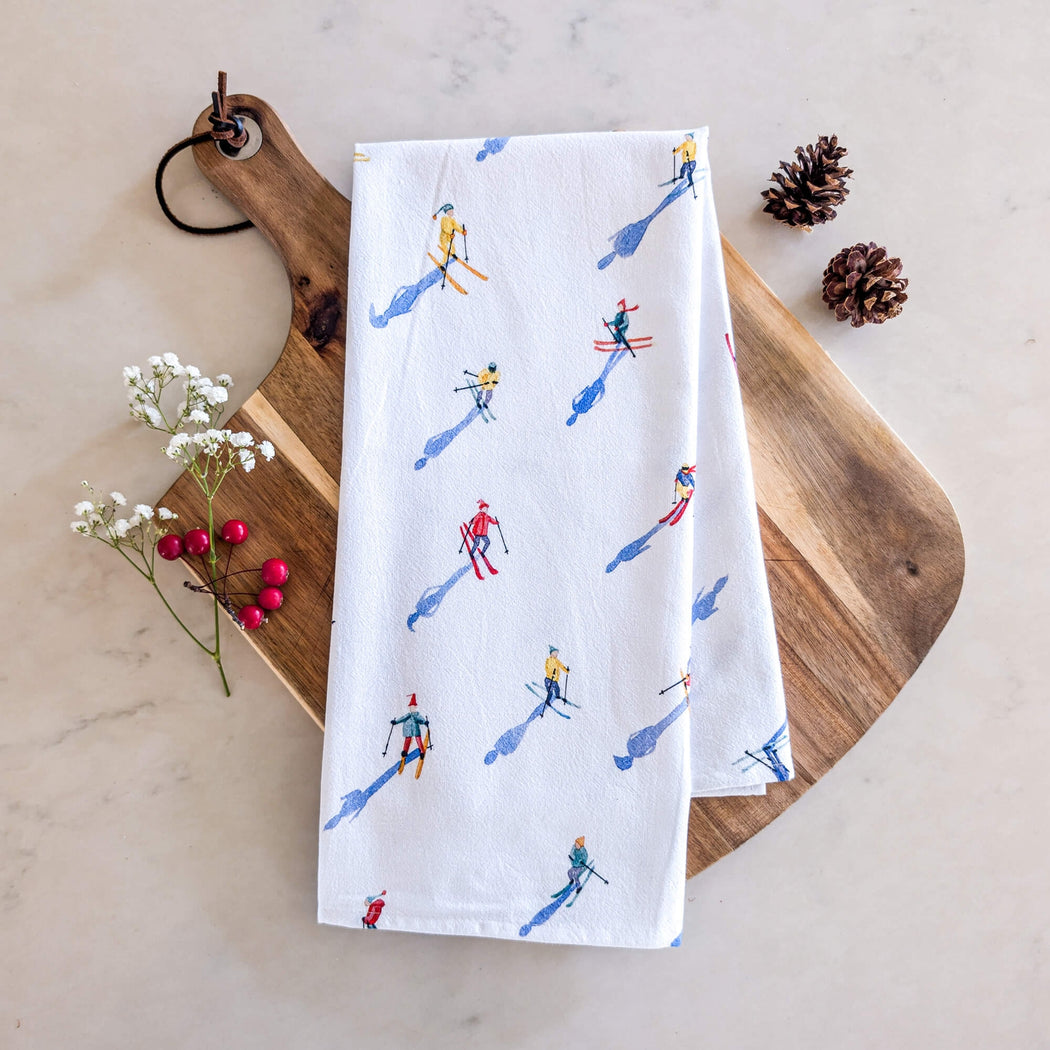 Skiers Tea Towel