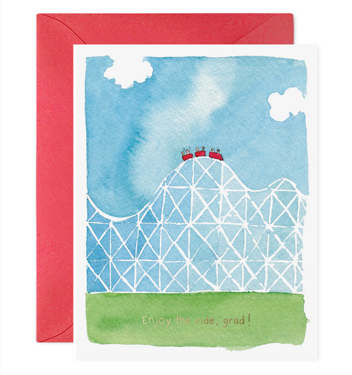 Enjoy the Ride Grad Roller Coaster Card