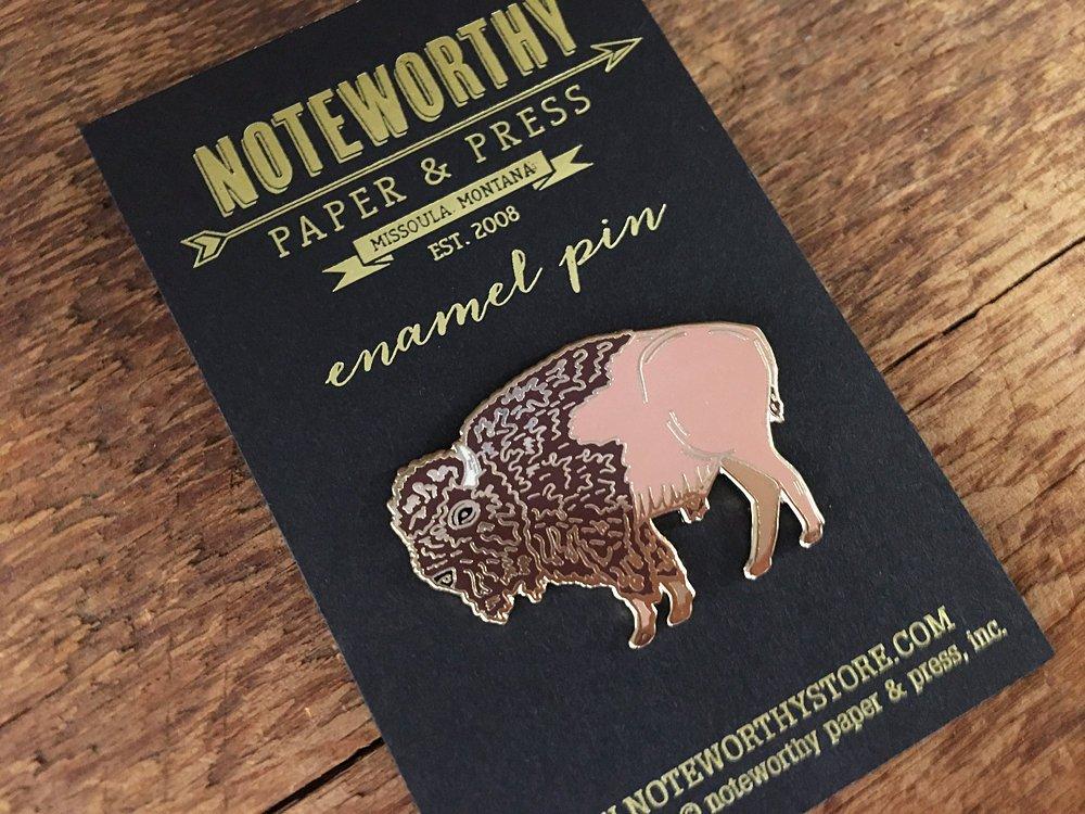 Bison Enamel Pin