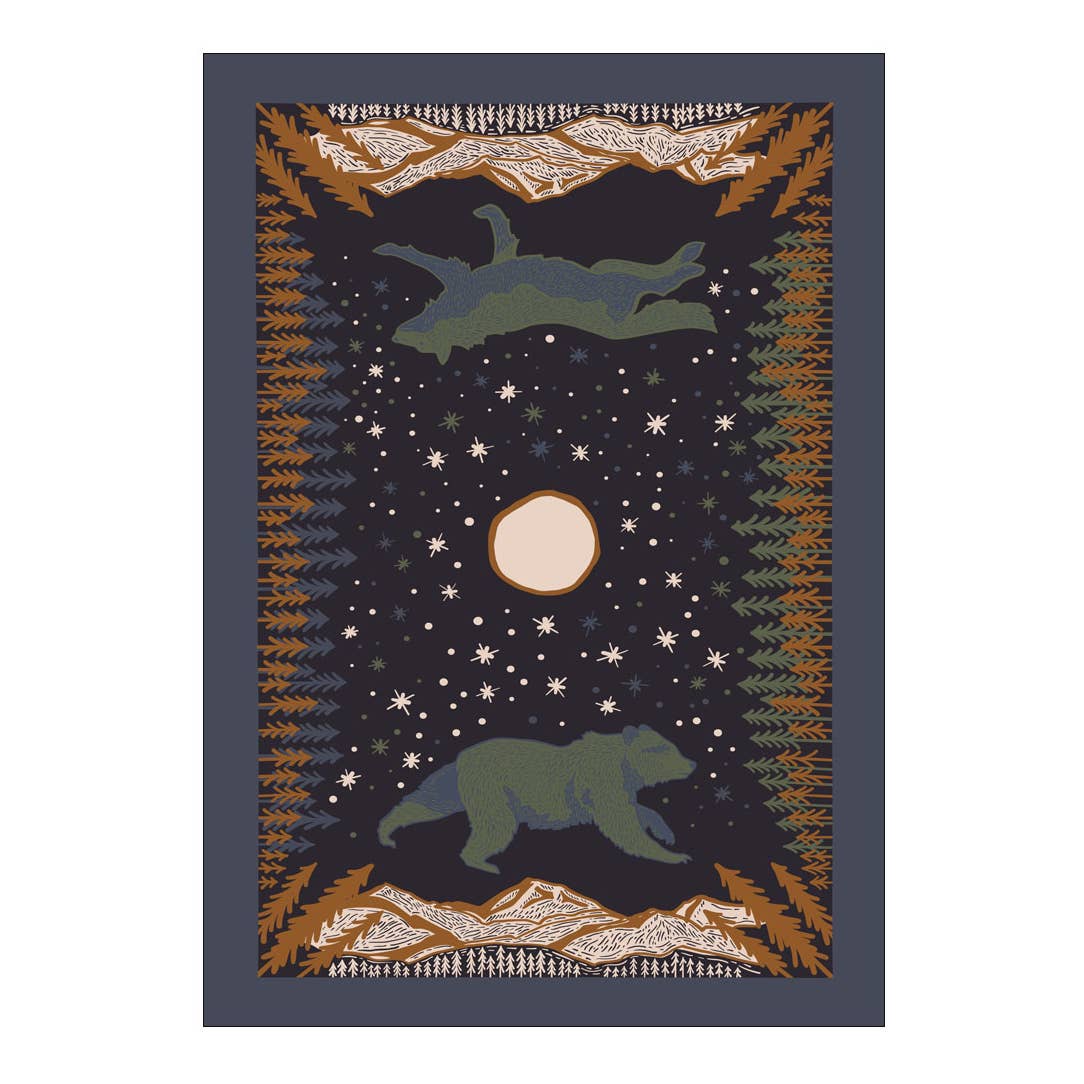 Solstice Night Microfiber Waffle Towel
