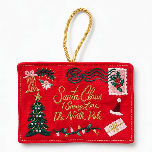 Santa Letter Embroidered Ornament