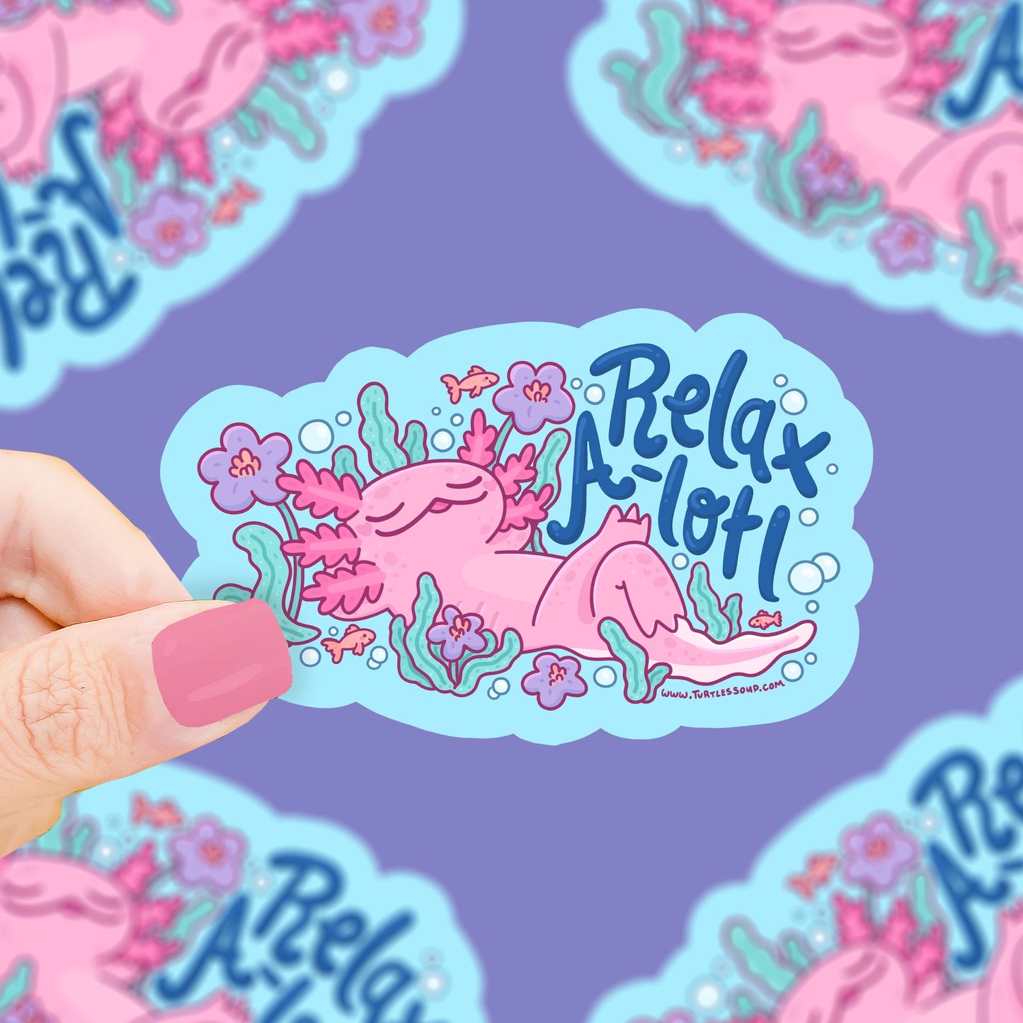 Axolotl Relax Alotl Vinyl Sticker