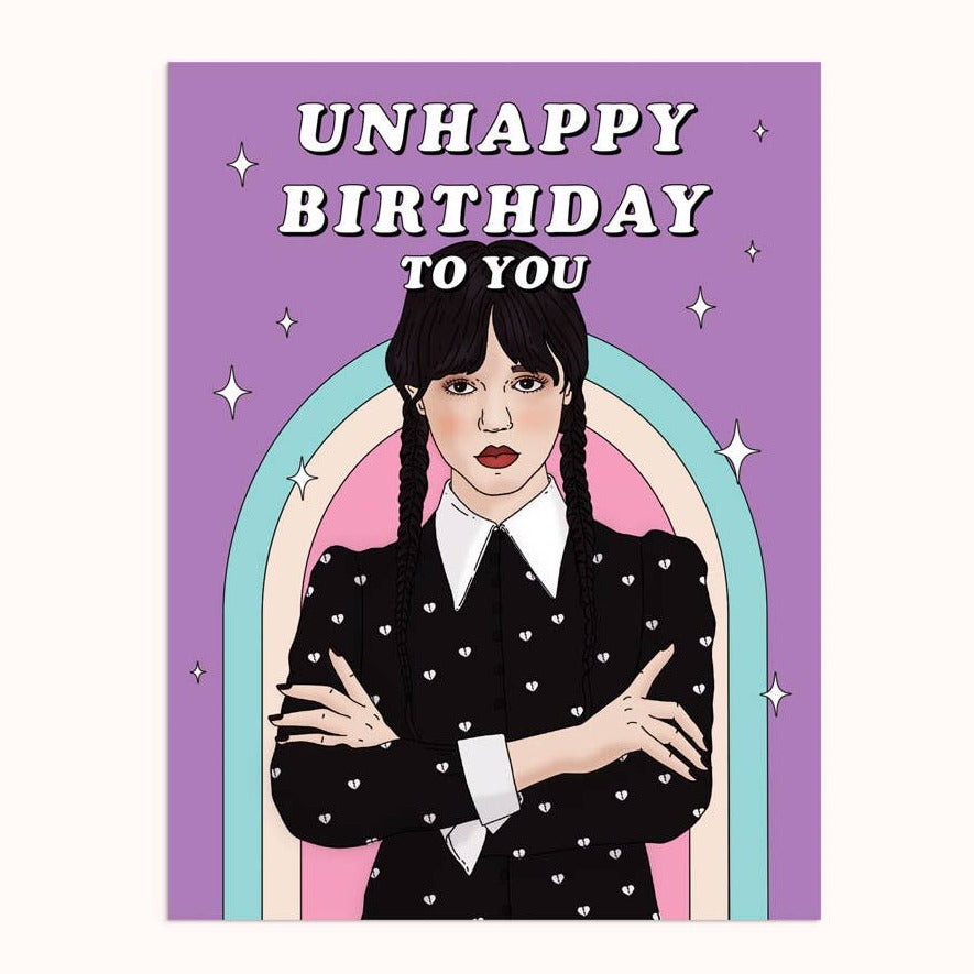 Unhappy Birthday to You Wednesday Addams Card