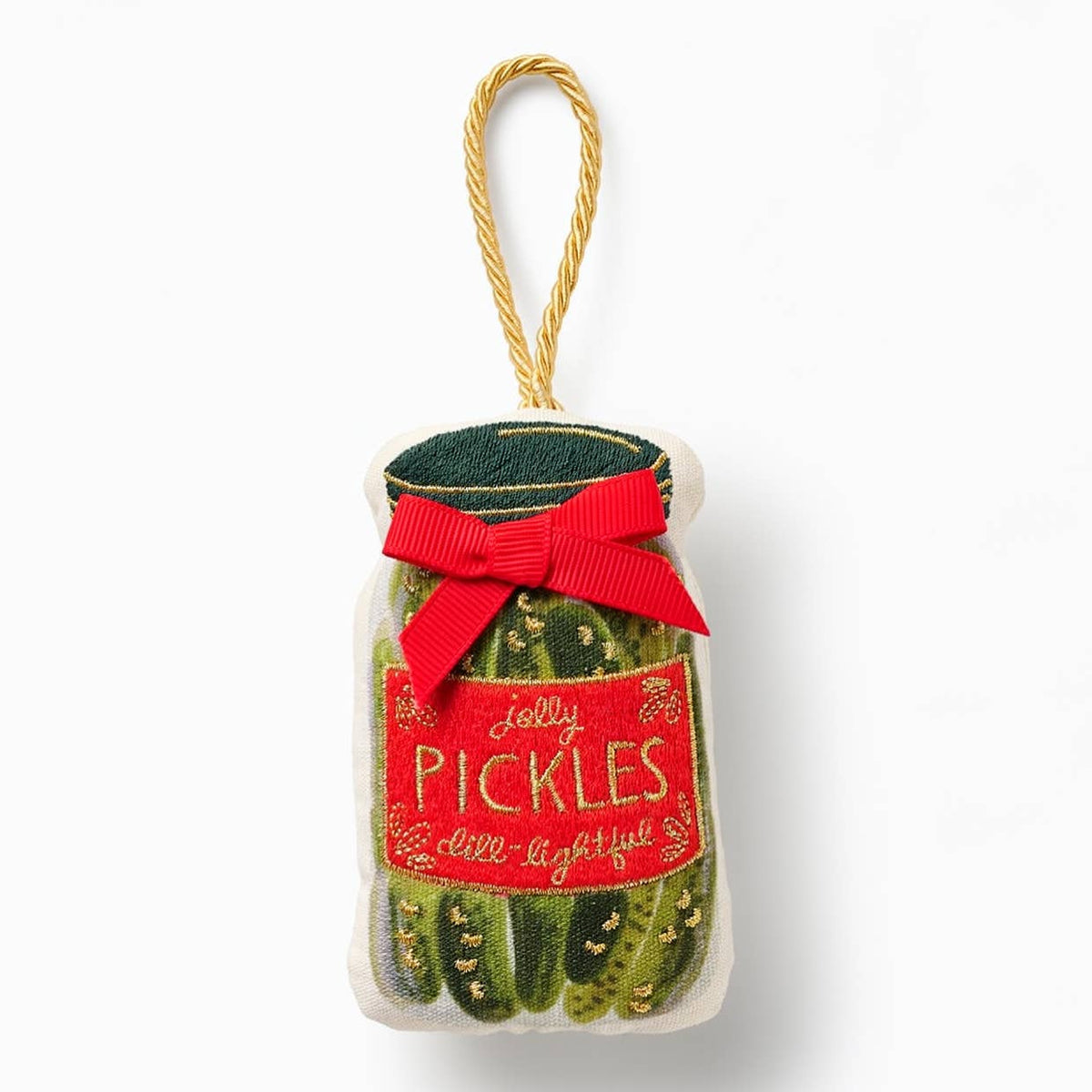 Pickle Jar Embroidered Ornament