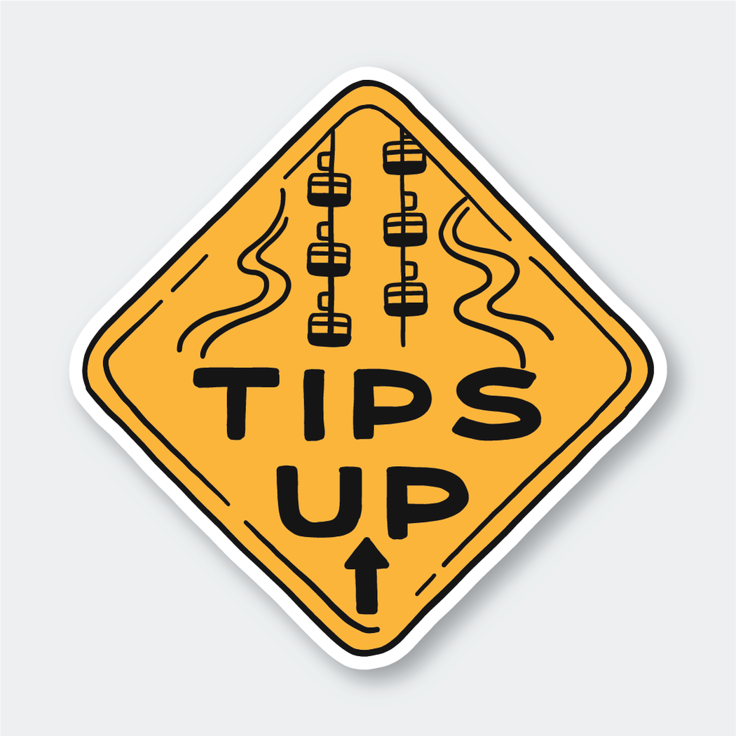 Tips Up Ski Lift Vinyl Sticker