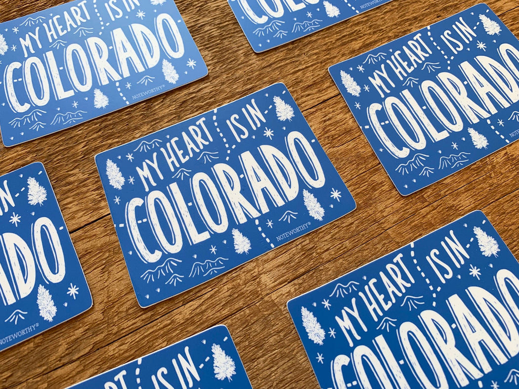 My Heart is In Colorado Vinyl Sticker