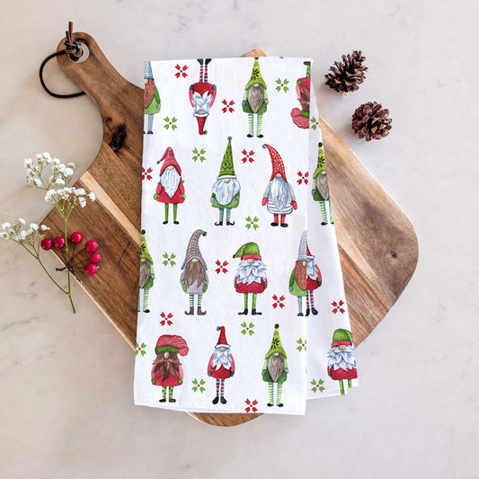Christmas Gnomes Tea Towel