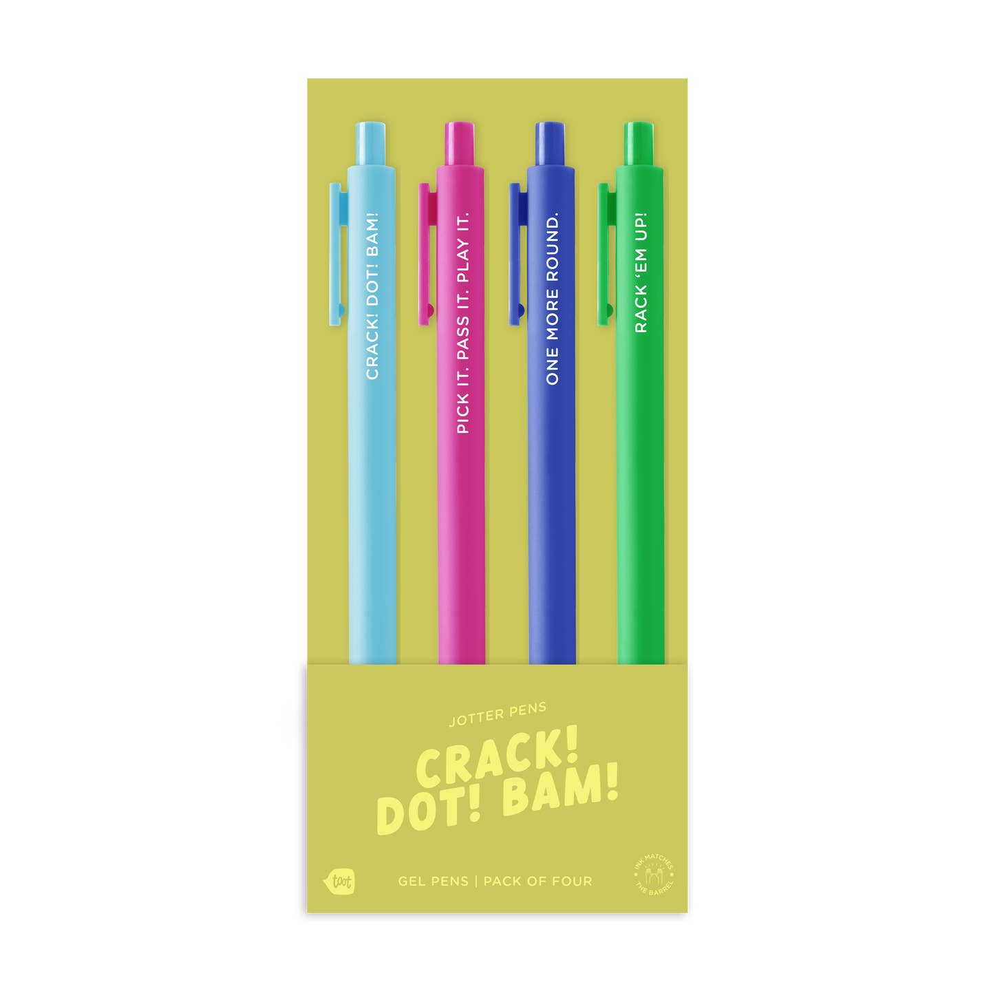 Crack Dot Bam Mahjong Jotter Click Pen - 4 pack