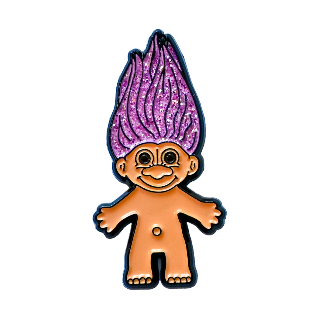 Glitter Troll Enamel Pin