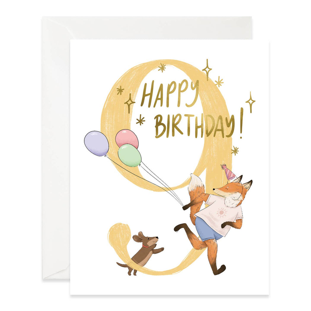 Fox Pup 9th Birthday Card