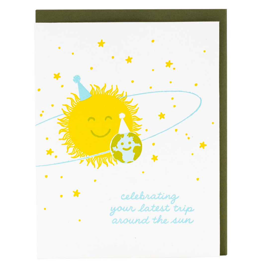 Orbit Latest Trip Around the Sun Birthday Card