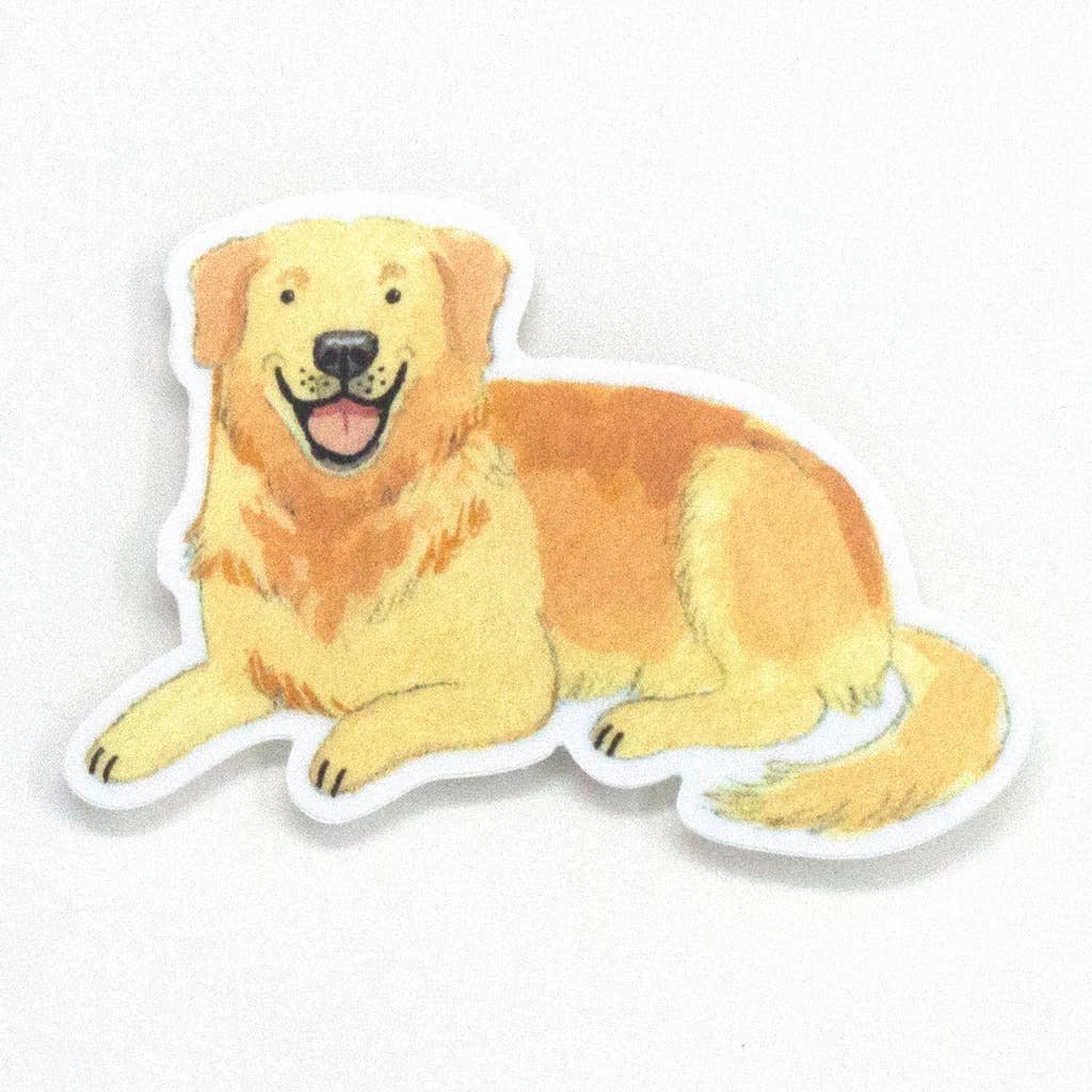 Laying Golden Retriever Dog Vinyl Sticker