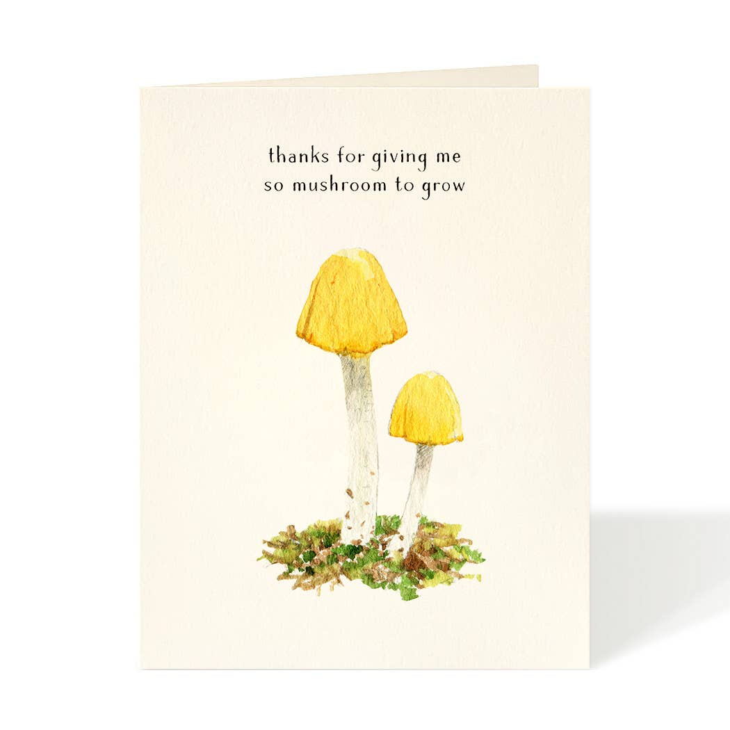 Yellow Cap Thanks Giving Me Mushroom to Grow Card