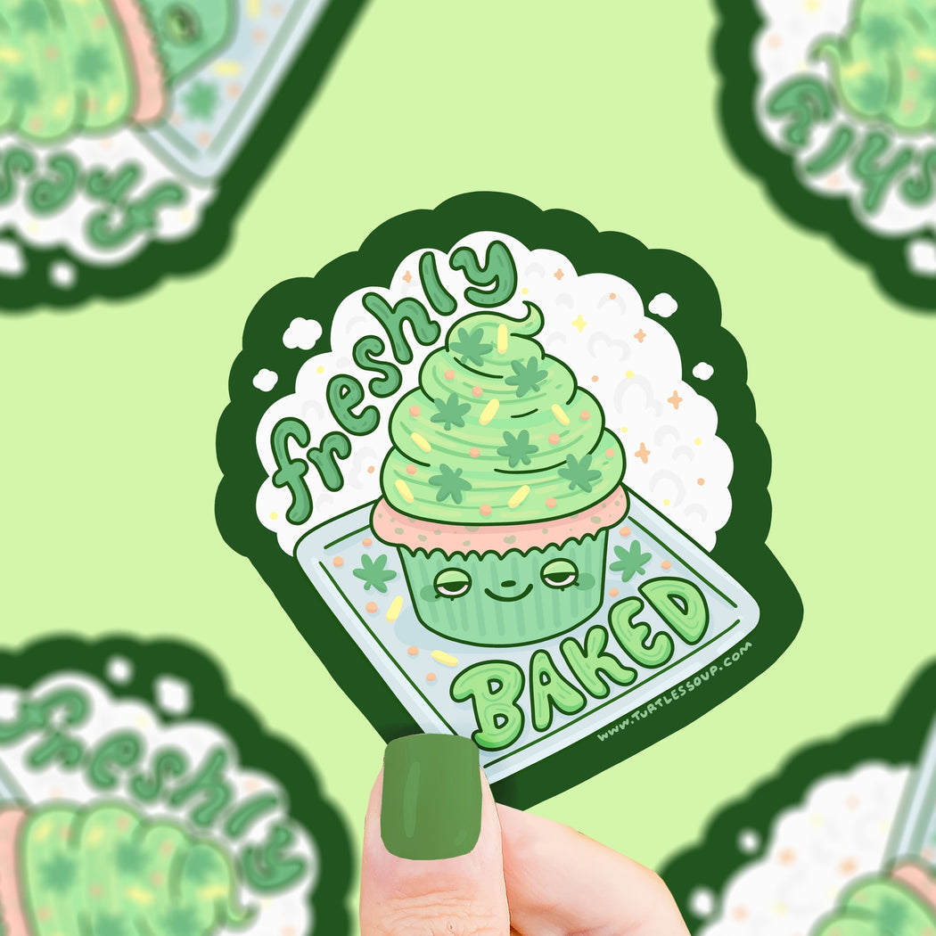 Freshly Baked Marijuana Cupcake Edible Vinyl Sticker