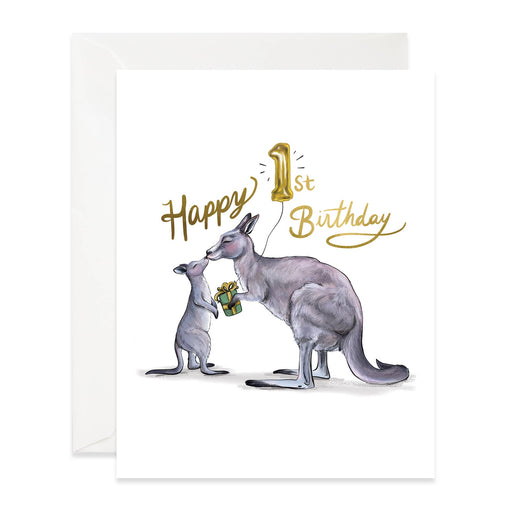 1st Birthday Kangaroo Card