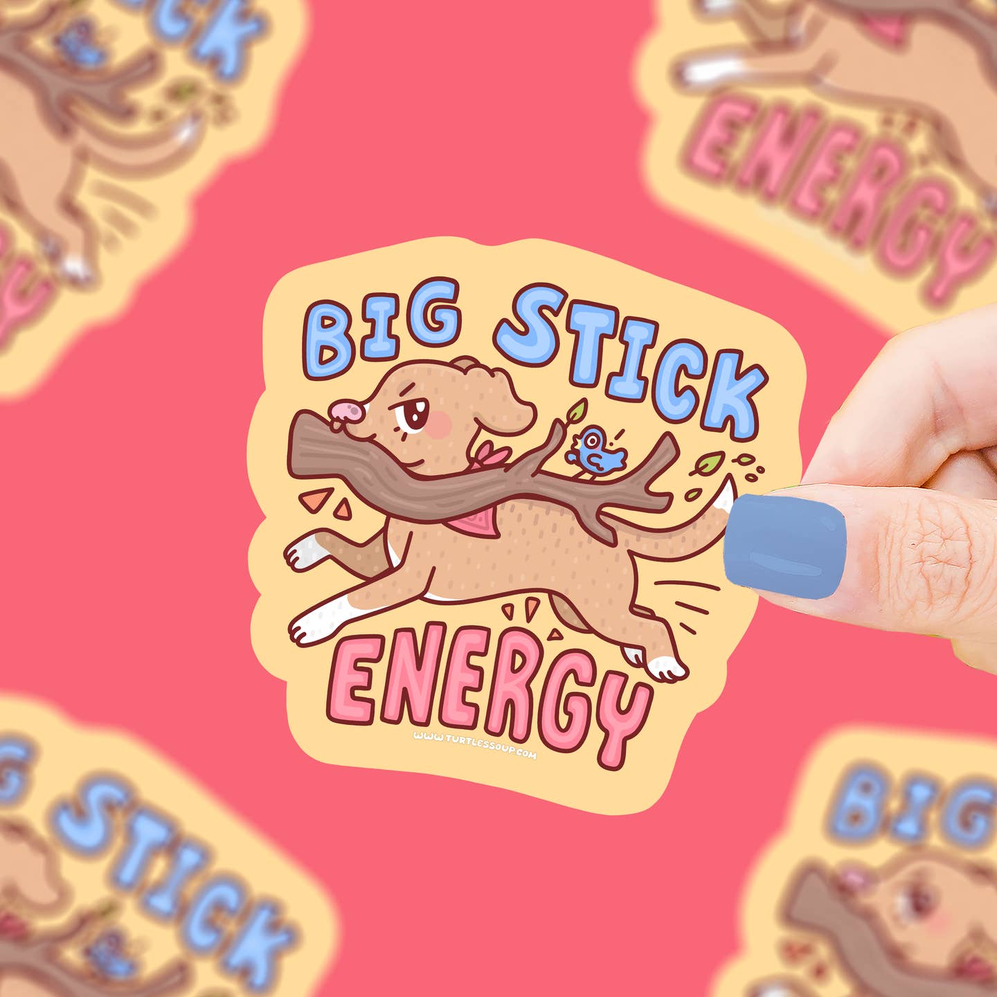 Big Stick Energy Dog Vinyl Sticker