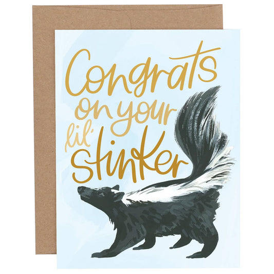 Congrats on Your Little Stinker Baby Skunk Card