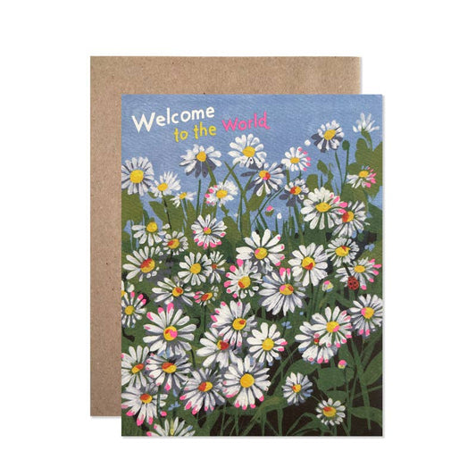 Welcome to the World Daisies Baby Card