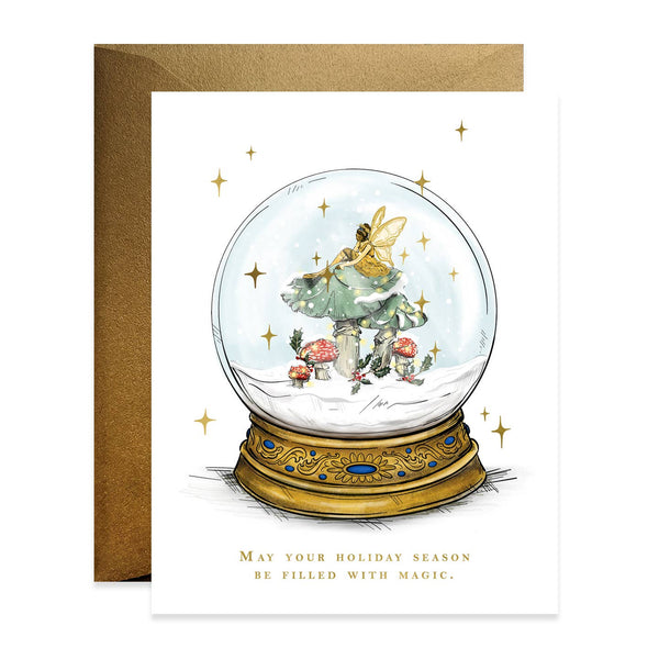 Fairy Snow Globe Holiday Season Filled With Magic Card