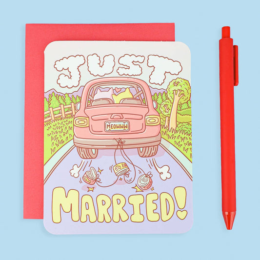 Just Married Cats Card