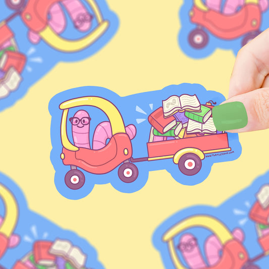 Bookworm Tow Truck Vinyl Sticker