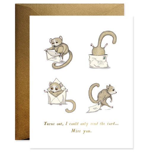 Lemur Turns Out I Miss You Card