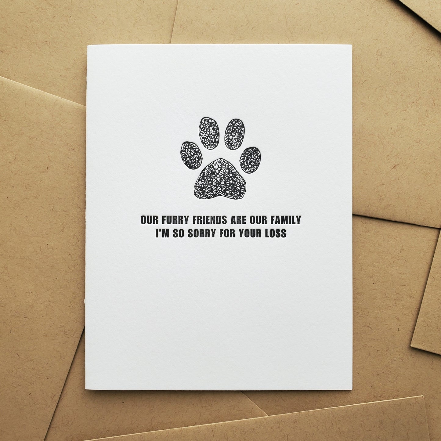 Furry Friends Are Family Sorry For Your Pet Loss Card