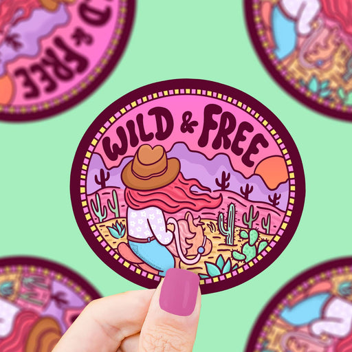 Wild and Free Cowgirl Vinyl Sticker