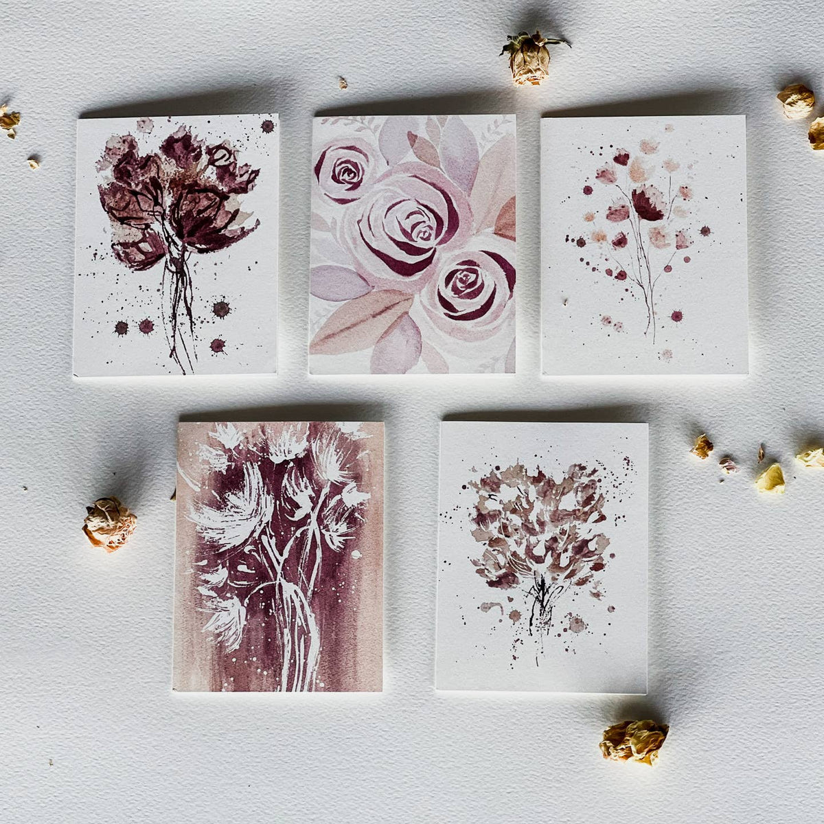 Floral Wine Art Set of Cards