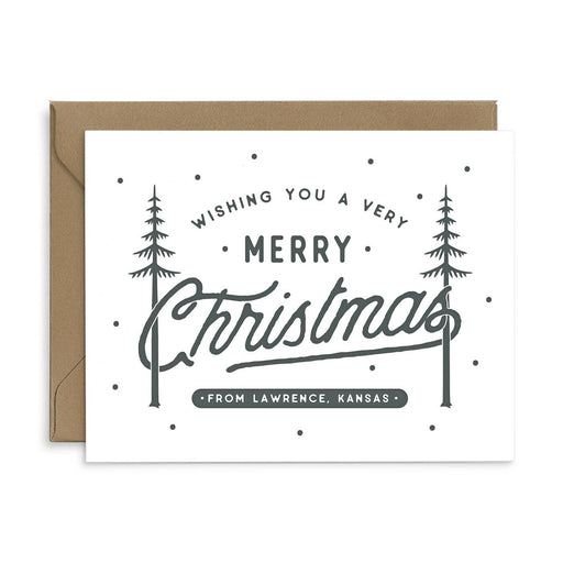 Merry Christmas Golden Holiday Card Box of 6