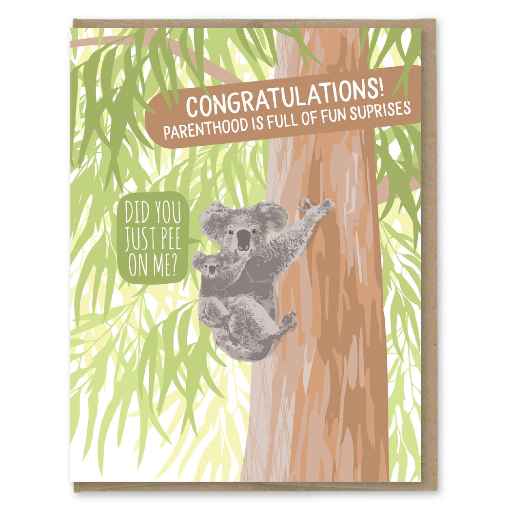 Koala Pee Parenthood Fun Surprises Baby Card