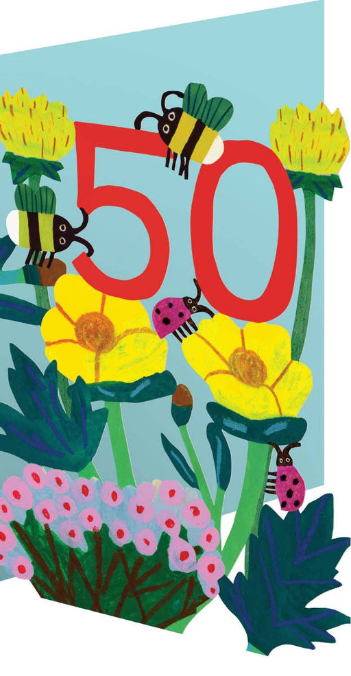 50 Bees Birthday Lasercut Card