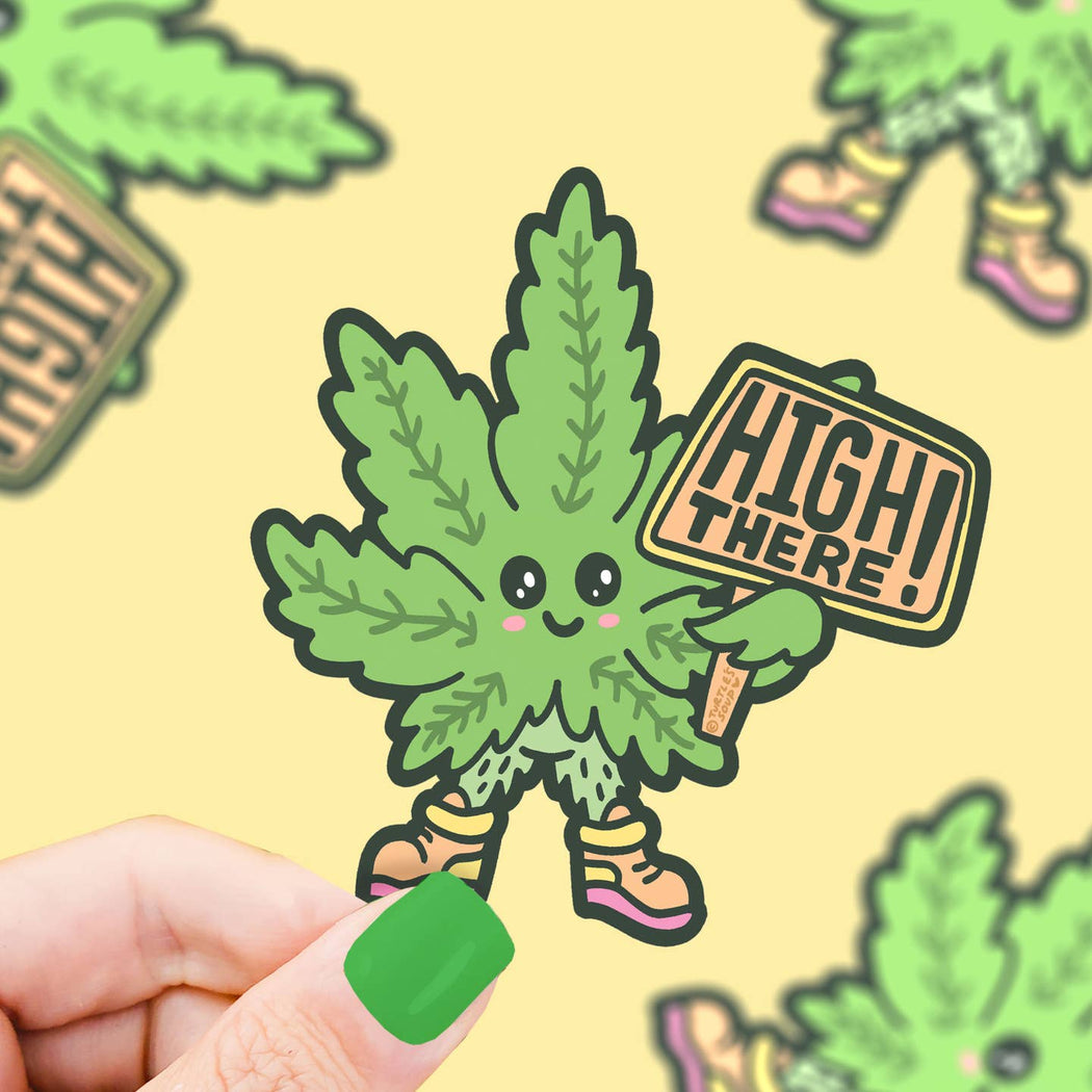 Marijuana High There Vinyl Sticker