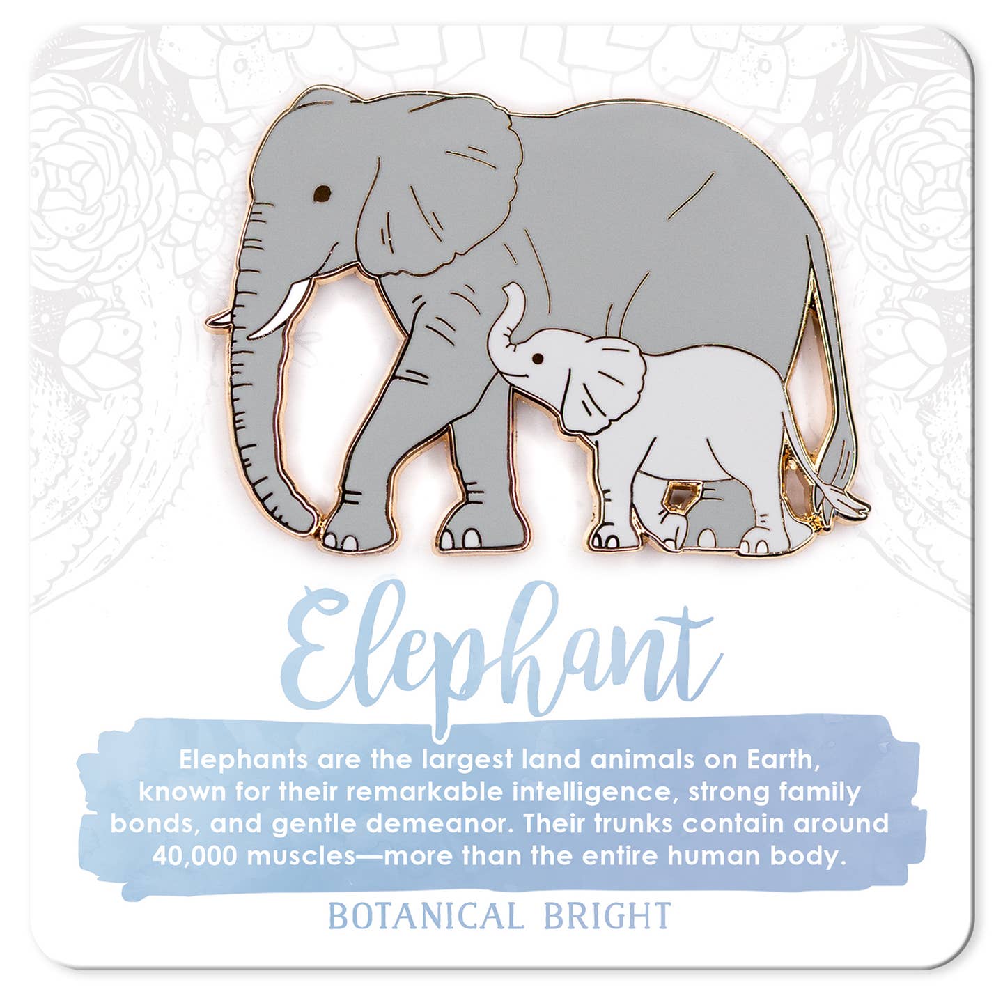 Elephants Enamel Pin