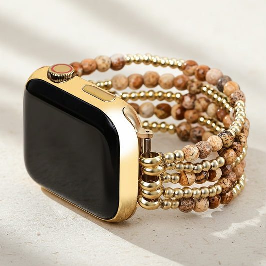 Golden Earth Jasper Stretch Apple Watch Strap